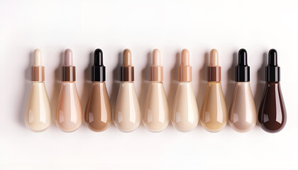 Obraz premium Bottles of liquid foundation beige color for design