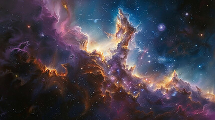 Fototapeta premium Cosmic Canvas Exploring the Galactic Odyssey