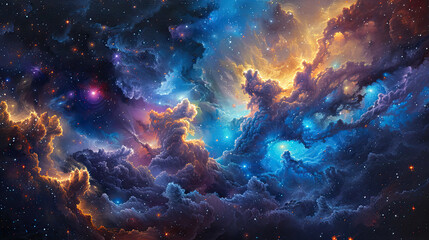 Obraz premium Cosmic Canvas Exploring the Galactic Odyssey