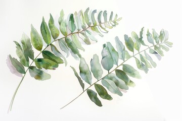 A beautiful watercolor painting of green leaves. Perfect for nature lovers