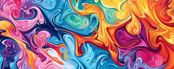 Vibrant abstract swirls of colors