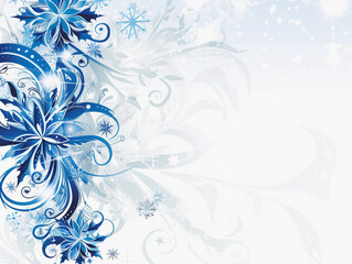 Abstract Blue and White Christmas Themed Background