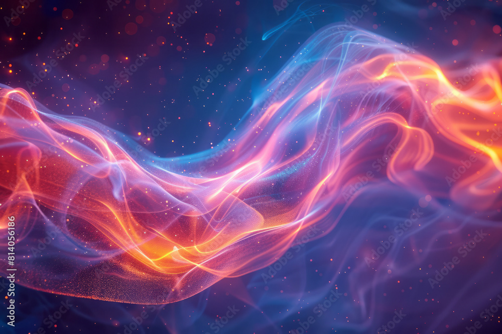 Aufkleber dynamic representation of a bacterial flagellum in motion, depicted as swirling trails of light,