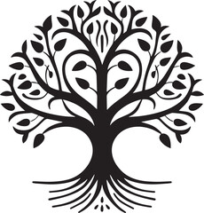 Obraz premium Tree and roots design on white background