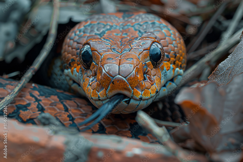 Poster A snake with a camera for a tongue, used in rescue missions to access tight spaces in disaster zones,