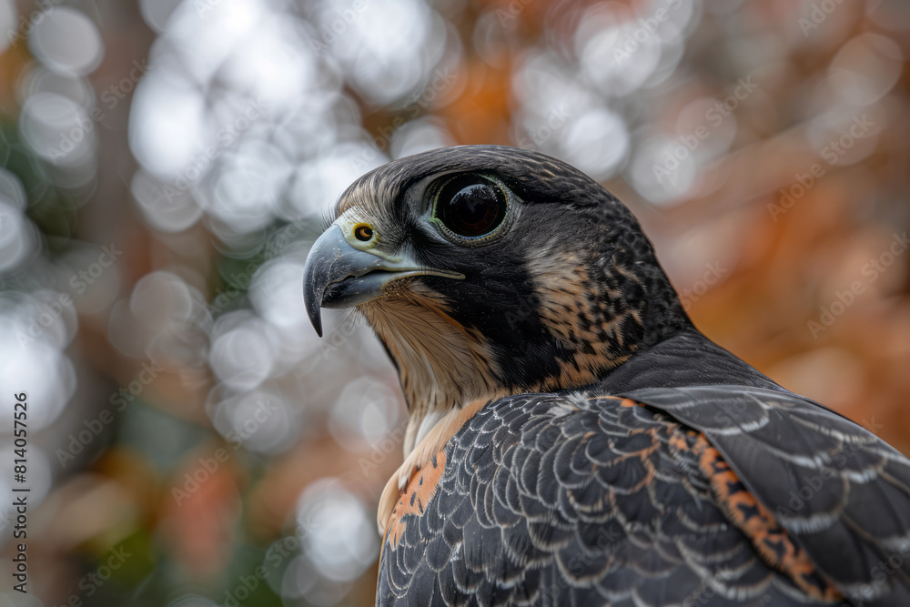 Poster A falcon with a built-in camera and live-streaming capabilities for wildlife monitoring and educational purposes,