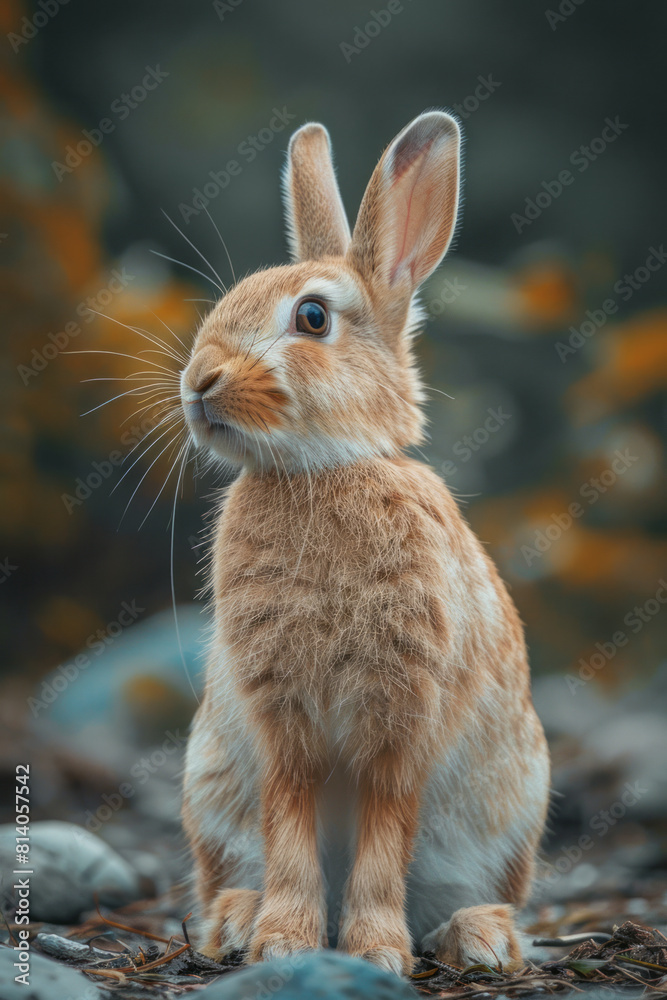 Poster a rabbit with enhanced digestive capabilities, able to break down and compost organic waste efficien