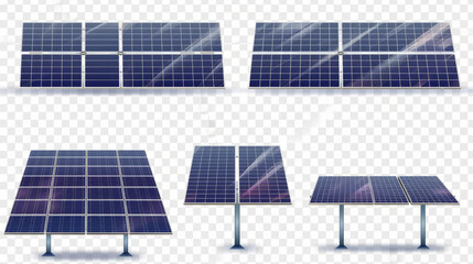 solar panels on white background