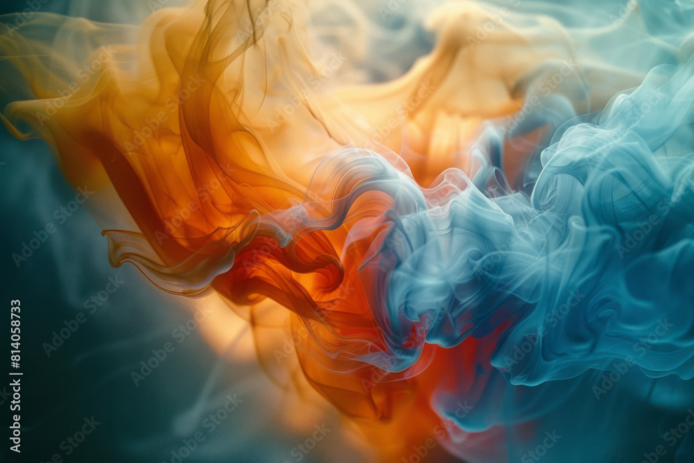 Aufkleber Visualization of a classical symphony, with flowing gradients from soft pastels to deep blues, mimicking the movement of the music,