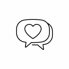 love heart romantic speech bubble icon