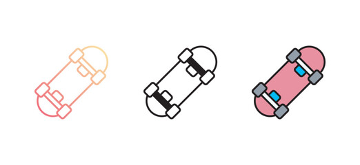 Skateboard icon design with white background stock illustration