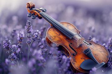 Smooth transitions between lavender and silver, evoking the elegant and sophisticated atmosphere of a chamber music performance,