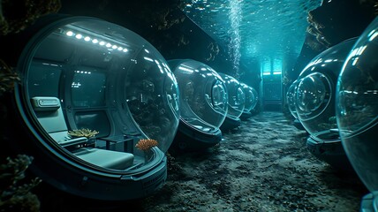 Futuristic Underwater Research Station: Exploring the Depths of Oceanic Discovery