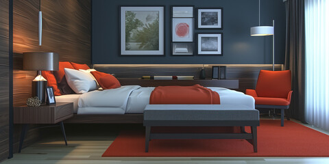 A modern bedroom with a welcoming feel