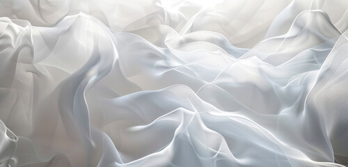 Obraz premium Smooth waves of pearl white smoke, signifying purity in elegant designs.