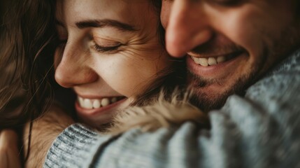 Happy couple close up 