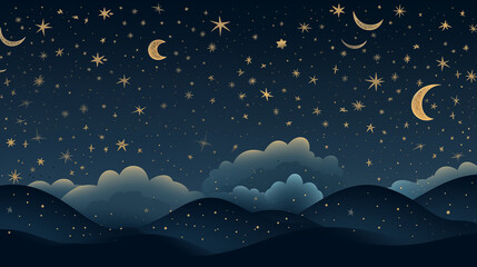 Naklejka premium Image of Sky, Clouds, Stars, Pattern Style, For Wallpaper, Desktop Background, Smartphone Cell Phone Case, Computer Screen, Cell Phone Screen, Smartphone Screen, 16:9 Format - PNG