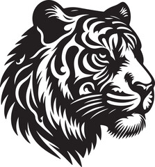 tiger head Silhouette vector illustration design