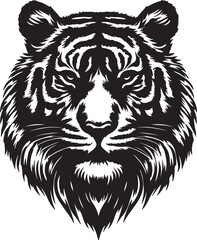 tiger head Silhouette vector illustration design