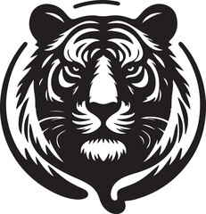 tiger head Silhouette vector illustration design
