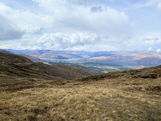 A view of the Scotland Countryside from the top of the Nevis Range