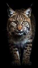 Obraz premium Fierce Bobcat Portrait with Intense Stare Generative AI