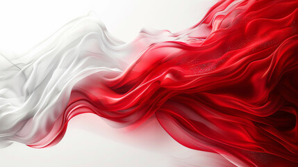 Elegant red and white silk fabric flowing, ideal for luxury design backgrounds