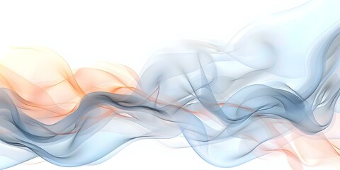 Fototapeta premium Abstract Waves in Shades of Gray, Peach, and Light Blue on White Background. Concept Abstract Art, Waves, Gray, Peach, Light Blue, White Background