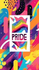 Vibrant Pride Celebration Poster with Geometric Shapes Generative AI
