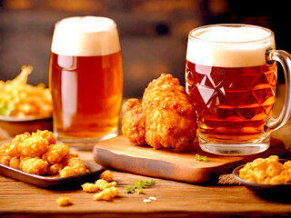 beer bugs fill up beer on table for celebrating beer day