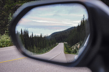 reflection in the mirror