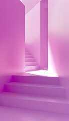 Vibrant Architectural Stairway in Striking Monochromatic Gradient