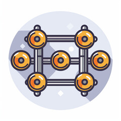 Rivet Alignment with Punch Tool: Linear Icon Highlighting Mechanical Precision