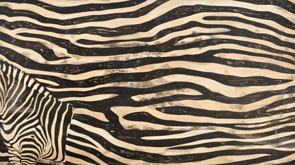 Exotic zebrawood texture with striking black and white stripes, ideal for bold, contemporary looks.