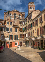 Exposure of the San Rocco Alley with the Basilica di Santa Maria Gloriosa dei Frari in the background