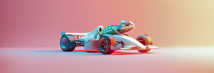 A chameleon and formula 1
