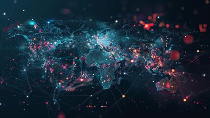 A digital painting portraying a diverse group of people interacting with ordinary apps in different locations, showcasing the global reach and impact of digital technology