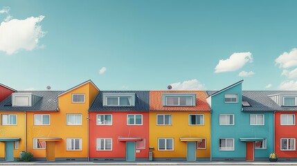 Newly constructed houses on a recently developed residential area