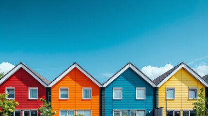 Newly constructed houses on a recently developed residential area