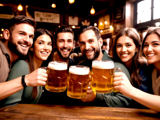 cheers with friends and family at Beer Day Festival Celebration