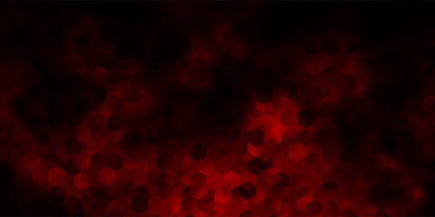 Dark Orange vector texture with colorful hexagons.