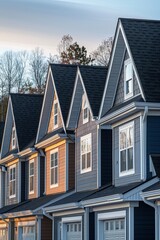 Newly constructed houses on a recently developed residential area