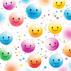 Pastel smiles pattern on transparent background illustration for high quality design projects