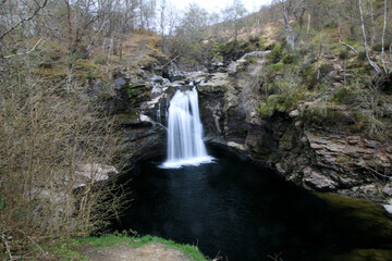 A view of the Waterfall at the Falls of Falloch in Scotland