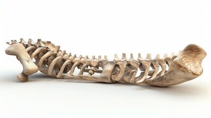 A detailed 3D photo of a spine alignment yoga prop, used in therapeutic spa settings, isolated on white.