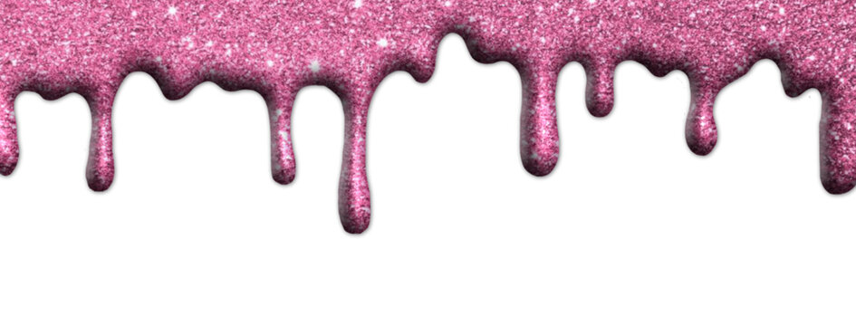 Pouring pink glitter icing, glue with glitter, fluid edge, colored liquid, 3d effect, three-dimensional, party decoration, card, scrapbooking, sublimation