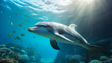 Dolphin Image, Pattern Style, For Wallpaper, Desktop Background, Smartphone Phone Case, Computer Screen, Cell Phone Screen, Smartphone Screen, 16:9 Format - PNG