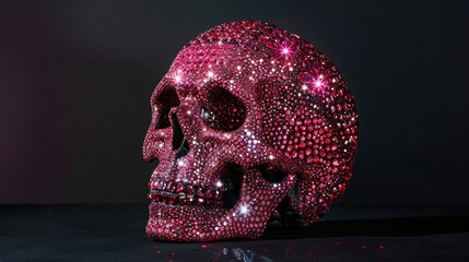 Sparkling Pink Crystal Encrusted Skull
