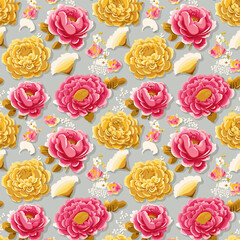 Flower pattern with leaves floral bouquets flower compositions floral pattern