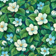 Obraz premium Textile and wallpaper patterns. A printable digital illustration work. Floral Print designs.